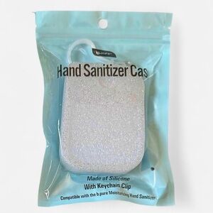 Glittery White Silicone Hand Sanitizer Case